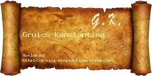 Gruics Konstantina névjegykártya